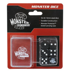 Monster Protectors 6-Piece Dice Set & Carrying Case - Black